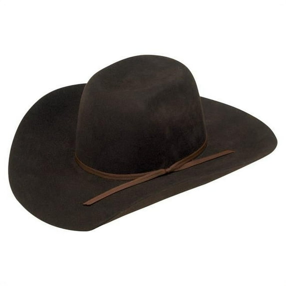 Twister T7234447-L 4 in. Punchy Kids Wool 2-Cord Black Band Hat, Chocolate - Large