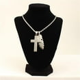 thumbnail image 1 of Twister Men's Silver Cross And Feather Pendant Necklace - 32140 One Size, 1 of 2