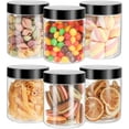 thumbnail image 1 of 6 Pack Plastic Jars with Lids, 8 oz Clear Storage Container, Leakproof Plastic Mason Jars, Empty Round Slime Container, Cosmetic Jars for Storing Dry Food, Peanut, Spice, Cookie, Candy, 1 of 7