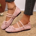 thumbnail image 1 of Mfakffe Ballet Flats for Women Mesh Bowknot Ballerina Flats Closed Toe Comfortable Casual Work Shoes Pink 8.5 Wide（EU:41）, 1 of 5