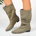 thumbnail image 1 of Mfakffe Boots for Women Low Block Heel Fashion Comfy Casual Pointed Toe Warm Mid Calf Boots Non Slip Versatile Fit Outdoor Dress Shoes for Winter, 1 of 4