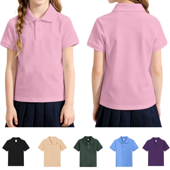 Mfakffe Boys Girls Polos Shirts Short Sleeve Soft Toddler Kids Back to SchoolAthletic School Uniform Blouse Classic Polos Tee