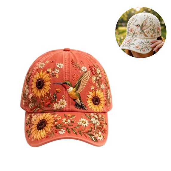 Mfakffe Breast Cancer Awareness Baseball Cap for Men Women Hummingbird October Support Hat Adjustable Casual Baseball Hat