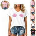 thumbnail image 1 of Mfakffe Breast Cancer Shirts for Women October Breast Cancer Awareness V Neck Short Sleeve Tee for Breast Cancer Support & Daily Casual Wear, 1 of 4