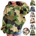 thumbnail image 1 of Mfakffe Kids Camo Print Hooded Pullover Sweatshirt Long Sleeve Hoodie with Kangaroo Pocket Casual Loose Fit Tops for Spring Autumn, 1 of 4