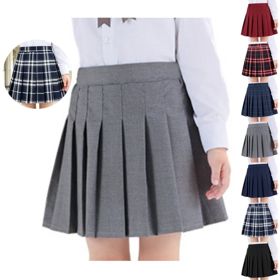 Mfakffe Kids Fashion Academy Style Pleated Skirt Casual Uniform Mini Pleated Skirt for Daily School Activities & Casual Outdoor Outfits