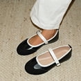 thumbnail image 1 of Mfakffe Mary Jane Shoes Women Fashion Round Toe One Strap Casual Slip On Flats Versatile Retro Outdoor Dress Shoes, 1 of 4
