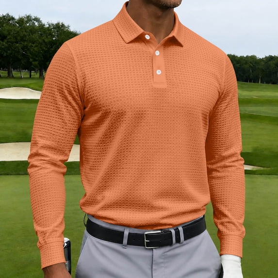 Mfakffe Men's Knit Polo Shirts Long Sleeve Sweater Polo Lightweight Fashion Casual Collared Shirts