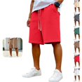 thumbnail image 1 of Mfakffe Mens Casual Athletic Shorts Drawstring Elastic Waist Loose Fit Fashion Workout Shorts Lightweight Knee Length Walking Pants, 1 of 4