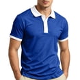 thumbnail image 1 of Mfakffe Mens Polo Shirts Summer Casual Golf T Shirt Big and Tall Short Sleeve Collared Tee Office Cotton Top (Royal Blue, 5XL), 1 of 4