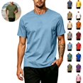 thumbnail image 1 of Mfakffe Mens Summer Shirts Big and Tall Casual T-Shirt Lightweight Short Sleeve Undershirts Athletic Crew Neck Clothes(Blue,M), 1 of 5