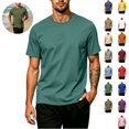 thumbnail image 1 of Mfakffe Mens Summer Shirts Big and Tall Casual T-Shirt Lightweight Short Sleeve Undershirts Athletic Crew Neck Clothes(Green,L), 1 of 5