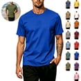 thumbnail image 1 of Mfakffe Mens Summer Shirts Big and Tall Casual T-Shirt Lightweight Short Sleeve Undershirts Athletic Crew Neck Clothes(Royal Blue,M), 1 of 5