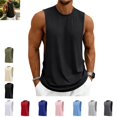 thumbnail image 1 of Mfakffe Mens Tank Top Fashion Round Neck Loose Comfy Breathable Gym Tank Top Quick Dry Sleeveless Versatile Fashion Fitness Sport Vest, 1 of 5