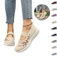 thumbnail image 1 of Mfakffe Orthopedic Shoes for Women Fashion Slip on Mesh Breathable Sneakers Arch Support Closed Toe Mary Jane Shoes Comfy Non Slip Walking Loafers(Beige), 1 of 4