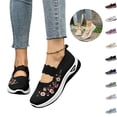 thumbnail image 1 of Mfakffe Orthopedic Shoes for Women Fashion Slip on Mesh Breathable Sneakers Arch Support Closed Toe Mary Jane Shoes Comfy Non Slip Walking Loafers(Black), 1 of 4