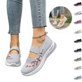 thumbnail image 1 of Mfakffe Orthopedic Shoes for Women Fashion Slip on Mesh Breathable Sneakers Arch Support Closed Toe Mary Jane Shoes Comfy Non Slip Walking Loafers(Gray), 1 of 4