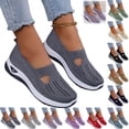 thumbnail image 1 of Mfakffe Orthopedic Shoes for Women Dressy Slip on Non Slip Mesh Sneakers Summer Walking Comfy Closed Toe Arch Support Shoes (Dark Gray), 1 of 4