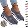 thumbnail image 1 of Mfakffe Orthopedic Shoes for Women Breathable Mesh Non Slip Sneakers Arch Support Fashion Walking Shoes Comfy Slip on Loafers(Dark Gray), 1 of 4