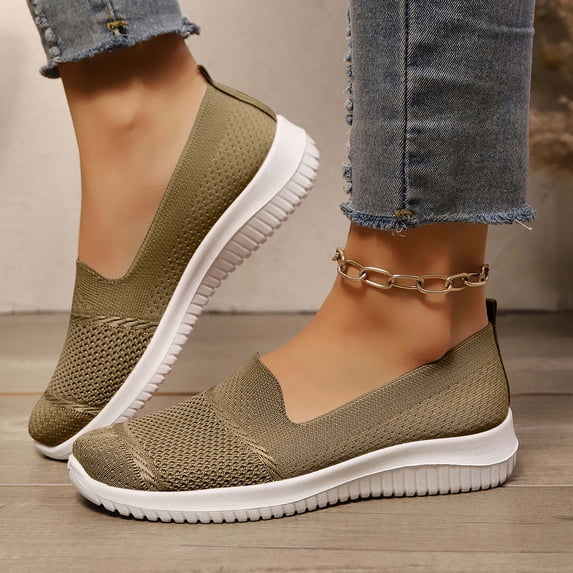 Mfakffe Orthopedic Shoes for Women Mesh Breathable Non Slip Sneakers Arch Support Casual Walking Shoes Versatile Slip on