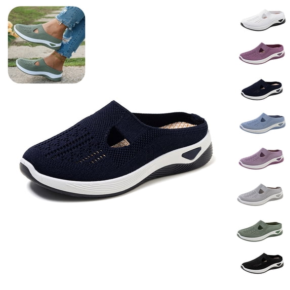 Mfakffe Orthopedic Shoes for Women Mesh Breathable Non Slip Sneakers Arch Support Relaxed Walking Shoes Comfortable Slip on