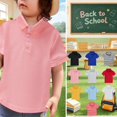 thumbnail image 1 of Mfakffe Polo Shirts for Kids Back To School Baby Short Sleeve School Uniform Toddler Summer Collared T Shirts Casual Vacation Tops (Pink, 6-7 Years), 1 of 4