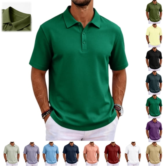Mfakffe Polo Shirts for Men Casual Short Sleeve Collared Golf T Shirts