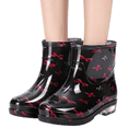 thumbnail image 1 of Mfakffe Rain Boots Women Outdoor Versatile Comfortable Ankle Boots Fashion Waterproof Rubber Shoes With Low Heel Pink 8 Wide（EU:40）, 1 of 4