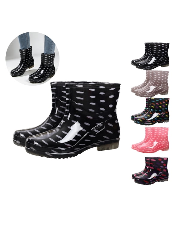 Rain Boots Women Waterproof Winter Spring Garden Boot Non-Slip Ankle Rain Booties