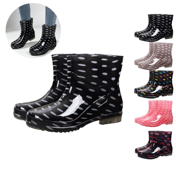 Mfakffe Rain Boots Women Waterproof Winter Spring Garden Boot Non-Slip Ankle Rain Booties