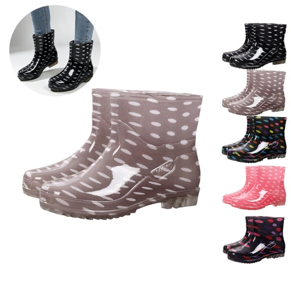 Mfakffe Rain Boots Women Waterproof Winter Spring Garden Boot Non-Slip Ankle Rain Booties