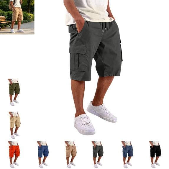 Mfakffe Shorts for Men Casual Loose Fashion Drawstring Design Outdoor Cargo Shorts Comfy Versatile Cool Shorts for Hiking