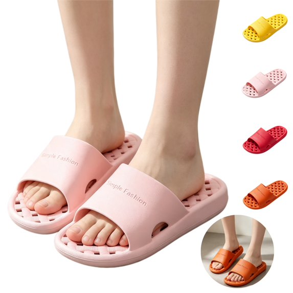 Mfakffe Shower Shoes Open Toe Non Slip Slides Soft Quick-Dry Slip on Sandals Lightweight House Slippers