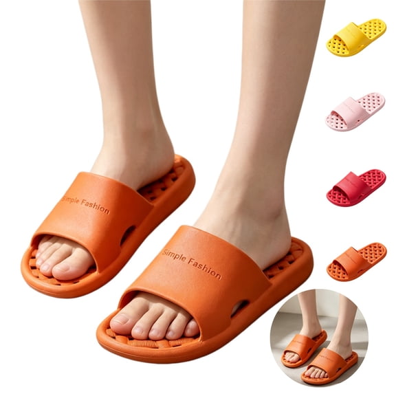 Mfakffe Shower Shoes Open Toe Non Slip Slides Soft Quick-Dry Slip on Sandals Lightweight House Slippers