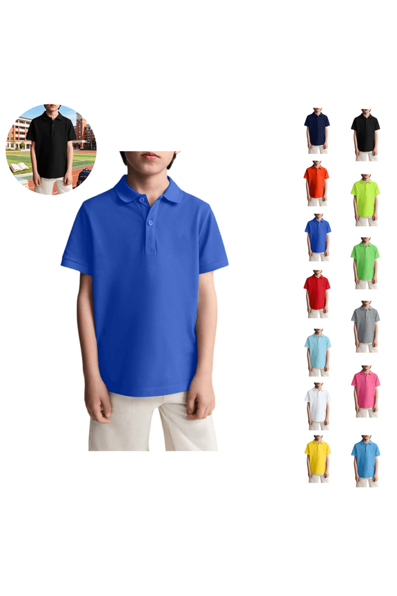 Toddler Girls Polo Shirts Summer Back To School School Uniform Short Sleeve Versatile Tshirts Casual Lapel Collar Tshirt (Royal Blue,11-12 Years)