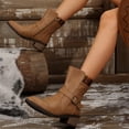 thumbnail image 1 of Mfakffe Women's Side Zipper Classic Chunky Heel Boots Winter Casual Pointed Toe Booties Sweater Back Stretch Slip On Fall Short Boots, 1 of 4