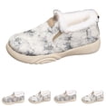 thumbnail image 1 of Mfakffe Women's Winter Boots Fuzzy Slip-On Plush Lined Comfort Shoes Canvas Upper Warm House Shoes for Indoor Outdoor Use, 1 of 5
