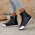 thumbnail image 1 of Mfakffe Womens Lace-Up High Top Ankle Boots Side Zipper Breathable Comfort Short Booties Round Toe Casual Walking Shoes, 1 of 5