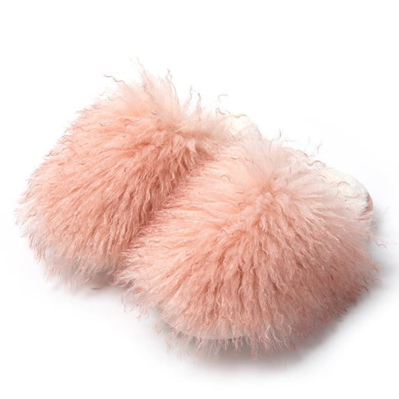 Mfakffe Womens Slippers Warm Fuzzy Soft Fashion Slippers Indoor Slip on Close Toe Comfortable Shoes Pink 7 Wide(EU:38)