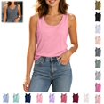 thumbnail image 1 of Mfakffe Womens Tank Tops with Built In Bras Casual Workout Sleeveless Racerback Shirts Comfy Yoga Camisole Tops Undershirt (Pink, L), 1 of 5