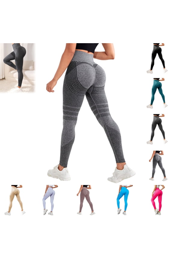 Yoga Pants Women 3D Leggings Cellulite Compression Anti-Cellulite Pants Gym Workout High Waist Butt Lifting Tummy Control Trousers (Gray, XS)
