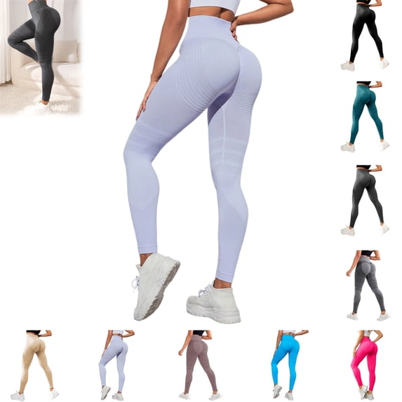 Mfakffe Yoga Pants Women 3D Leggings Cellulite Compression Anti-Cellulite Pants Gym Workout High Waist Butt Lifting Tummy Control Trousers (Light Purple, S)