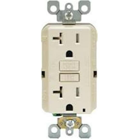 Mfg R06-GFTR2-0KT Guide Light and Self-Test Tamper Resistant Gfci Outlet 20Amp - Light Almond