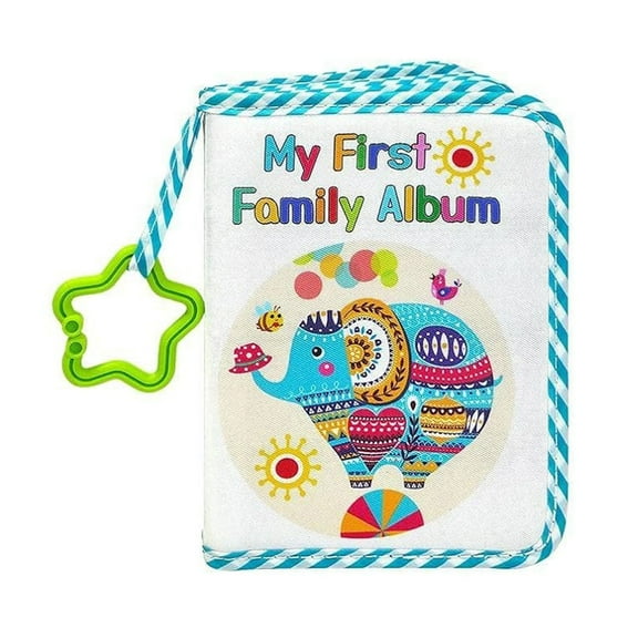Mfigree 2024 New Photo Album for Baby Animal Pattern Family Photo Album With Star Hook Holds 17 Photos Soft Cloth Cover Keepsake Record Book for Kids