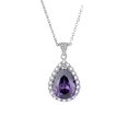 thumbnail image 1 of Mfigree 2024 Purple Zircon 8 Water Drop Necklace Women's Women's Collarbone Chain Jewelry, 1 of 6