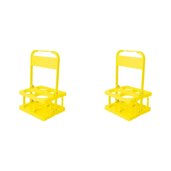 Mfigree 4-Cup Plastic Beverage Carrier with Reinforced Handle, Reusable Coffee Drink Caddy Holder for Travel Restaurant Catering, Portable Organizer for Soda Cans Water Bottles