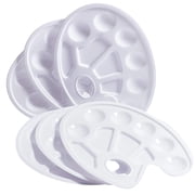 Mfigree 6 PCS Paint Palettes with Thumb Hole Premium Plastic Paint Pallets DIY Craft Professional Art Painting Palettes Washable, Watercolor Craft Supplies DIY Art Painting