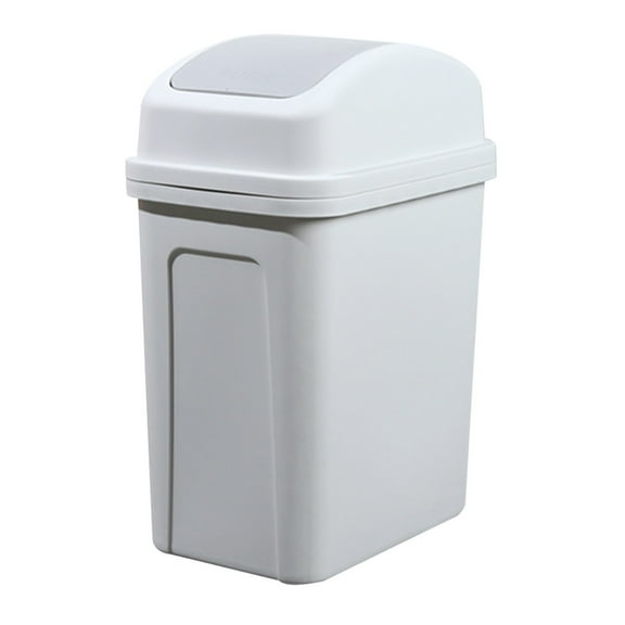 Mfigree Bathroom Trash Can with Lid - Odor-Proof Plastic Wastebasket, Dog-Proof Kitchen Bedroom Garbage Bin for Living Room Cabinets, Compact Step-On Bath Waste Container (3 Size Options)