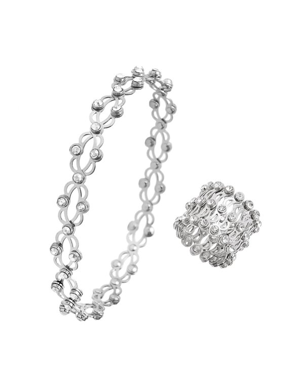Expandable Ring Bracelet Retractable Ring Bracelet Adjustable Transform Bracelet Ring Folding Retractable Telescopic Ring Bracelet Women Men Jewelry Gift