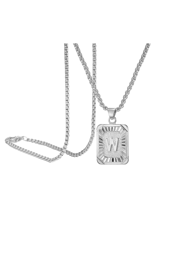 Initial Letter Pendant Necklace Silver Plated Chain Necklace Initial Necklaces For Women And Men Necklaces for Women Chain